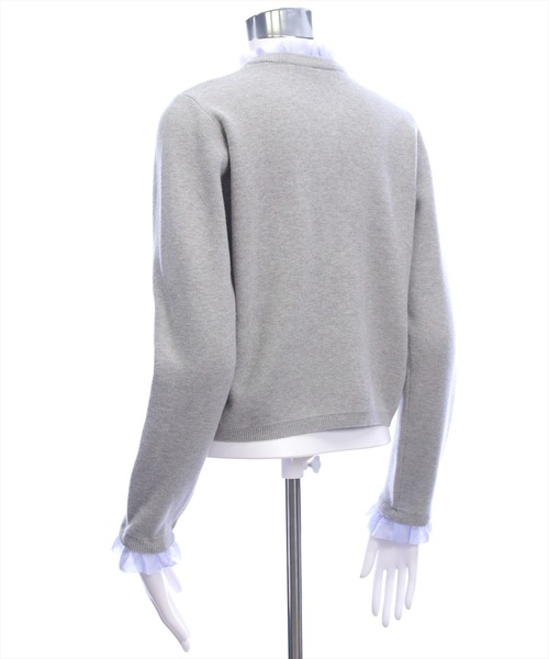 CLEAR BASIC（クリアベーシック）の「刺繍入りフリルニットカーディガン[大人 フェミニン 上品]≪AW新作≫（カーディガン/ボレロ・レディース・アイボリー/ブラック/グレー・F）」の12枚目の写真