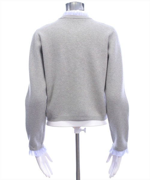 CLEAR BASIC（クリアベーシック）の「刺繍入りフリルニットカーディガン[大人 フェミニン 上品]≪AW新作≫（カーディガン/ボレロ・レディース・アイボリー/ブラック/グレー・F）」の13枚目の写真