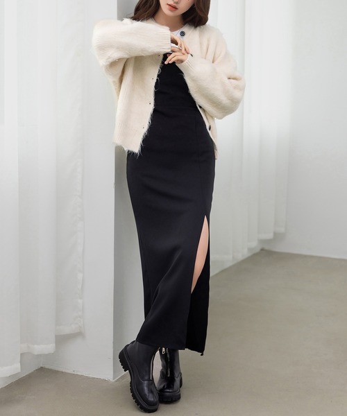 DAY CLOSET（デイ クローゼット）の「愛されもっちりあったか。長袖クルーネックドロップショルダーリブニットカーディガン レディース（カーディガン/ボレロ・レディース・ホワイト系その他/グレー/イエロー系その他・FREE）」の11枚目の写真