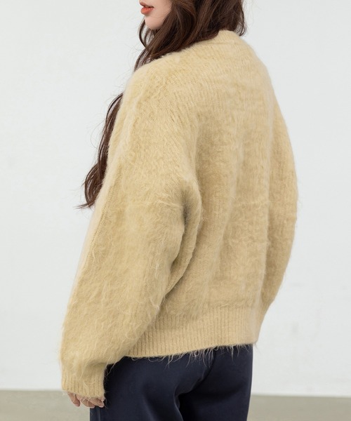 DAY CLOSET（デイ クローゼット）の「愛されもっちりあったか。長袖クルーネックドロップショルダーリブニットカーディガン レディース（カーディガン/ボレロ・レディース・ホワイト系その他/グレー/イエロー系その他・FREE）」の16枚目の写真