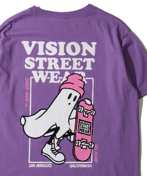 VISION STREET WEAR（ヴィジョンストリートウェア）の「【VISION STREET WEAR】オリジナルグラフィック ゴースト バックプリントクルーネックTシャツ（Tシャツ/カットソー・レディース・パープル/ホワイト/ブラック・X-LARGE/LARGE/MEDIUM）」の3枚目の写真
