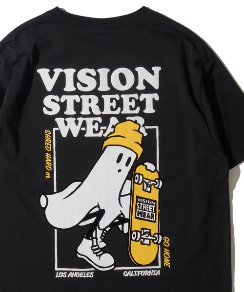 VISION STREET WEAR（ヴィジョンストリートウェア）の「【VISION STREET WEAR】オリジナルグラフィック ゴースト バックプリントクルーネックTシャツ（Tシャツ/カットソー・レディース・パープル/ホワイト/ブラック・X-LARGE/LARGE/MEDIUM）」の2枚目の写真