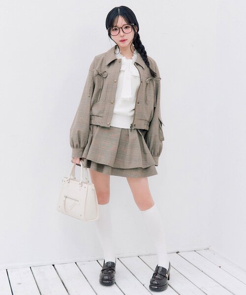 OLIVE des OLIVE(オリーブデオリーブ)の「spring color paletteレースアップスカート(スカート・レディース・ブラウン/サックスブルー/ピンク・FREE)」の16枚目の写真