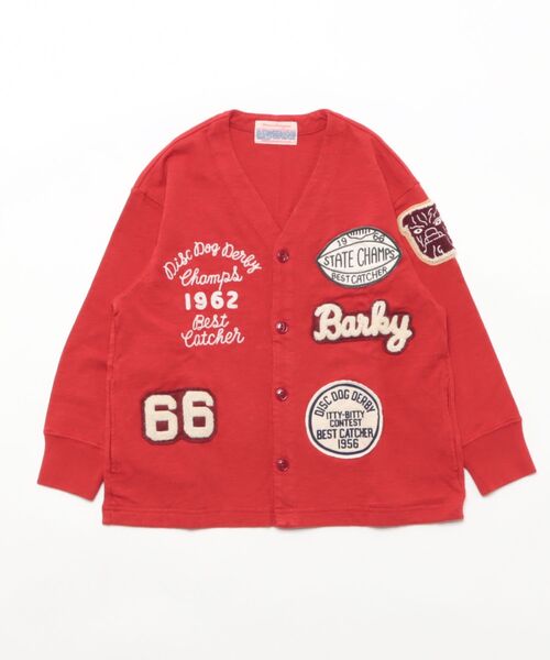 DENIM DUNGAREE(デニムダンガリー)の「Patch Cardigan(カーディガン/ボレロ・キッズ・レッド・135/145)」の3枚目の写真