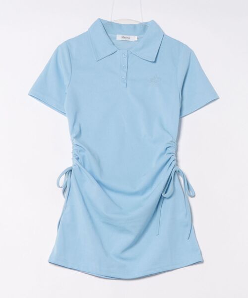 VIBGYOR Women(ヴィブジョー ウィメン)の「【Mayree】サイドギャザーミニワンピース(ワンピース・レディース・ブルー・LARGE/X-LARGE)」の4枚目の写真