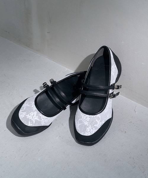 HARE（ハレ）の「バレエライクメリージェーン(HARE)（スニーカー・レディース・ブラック/ホワイト・MEDIUM/LARGE）」の2枚目の写真