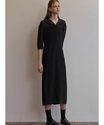 Sailor shirt layered dress - Black