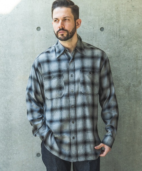 MR.OLIVE(ミスターオリーブ)の「RAYON OMBRE CHECK / WORK SHIRT / M261115(シャツ/ブラウス・メンズ・ブラック/イエロー・SMALL/MEDIUM/LARGE)」の3枚目の写真