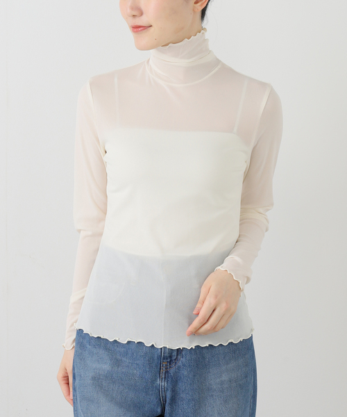 La TOTALITE（ラトータリテ）の「【洗える】シアータートルプルオーバー（Tシャツ/カットソー・レディース・アイボリー/ライトグレー・FREE）」の2枚目の写真