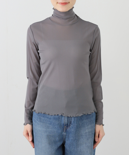 La TOTALITE（ラトータリテ）の「【洗える】シアータートルプルオーバー（Tシャツ/カットソー・レディース・アイボリー/ライトグレー・FREE）」の3枚目の写真