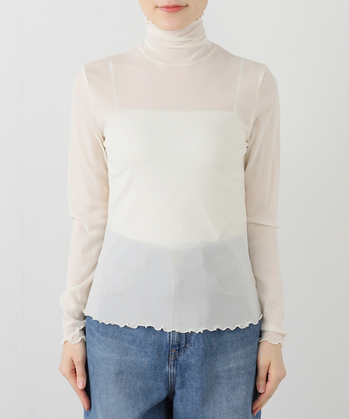 La TOTALITE（ラトータリテ）の「【洗える】シアータートルプルオーバー（Tシャツ/カットソー・レディース・アイボリー/ライトグレー・FREE）」の10枚目の写真