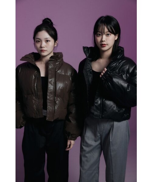APOSTROPHE COMMA(アポストロフィコンマ)の「レザー クロップショートパディング (ブラック)(ダウンジャケット/コート・レディース・その他・LARGE/MEDIUM/SMALL)」の9枚目の写真