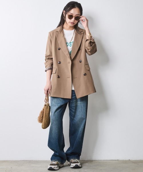 CHIC STYLE（シックスタイル）の「綿100％6分袖フットボールTシャツ＜大きいサイズ有＞シックスタイル（Tシャツ/カットソー・レディース・オフホワイト/ベージュ・3L/LL/L/M/5L/4L）」の16枚目の写真