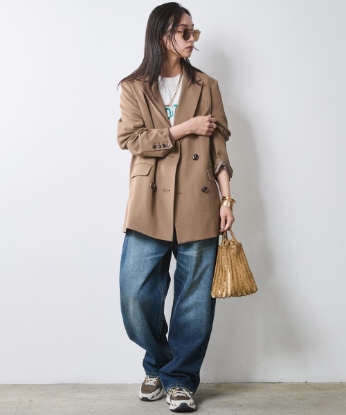 CHIC STYLE（シックスタイル）の「綿100％6分袖フットボールTシャツ＜大きいサイズ有＞シックスタイル（Tシャツ/カットソー・レディース・オフホワイト/ベージュ・3L/LL/L/M/5L/4L）」の7枚目の写真