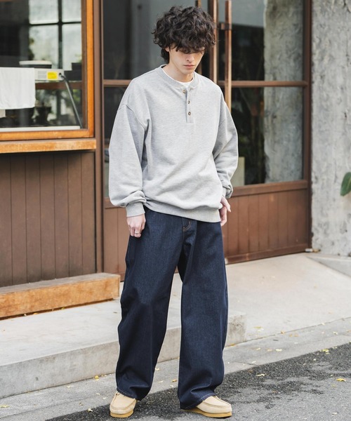 Rocky Monroe(ロッキーモンロー)の「ヴィンテージライク ルーズシルエットバギーカーブデニムパンツ(デニムパンツ・メンズ・ブラック/ワンウォッシュ/ライトブラック/ケミカルウォッシュ/インディゴブルー・M/L/XL)」の8枚目の写真