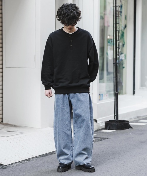 Rocky Monroe(ロッキーモンロー)の「ヴィンテージライク ルーズシルエットバギーカーブデニムパンツ(デニムパンツ・メンズ・ブラック/ワンウォッシュ/ライトブラック/ケミカルウォッシュ/インディゴブルー・M/L/XL)」の11枚目の写真