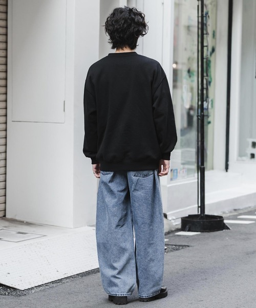 Rocky Monroe(ロッキーモンロー)の「ヴィンテージライク ルーズシルエットバギーカーブデニムパンツ(デニムパンツ・メンズ・ブラック/ワンウォッシュ/ライトブラック/ケミカルウォッシュ/インディゴブルー・M/L/XL)」の12枚目の写真