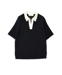 CULLNI（クルニ）の「Wide Rib Skipper Collar Short Sleeve Knit（ニット/セーター）」
