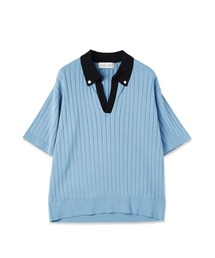 CULLNI（クルニ）の「Wide Rib Skipper Collar Short Sleeve Knit（ニット/セーター）」