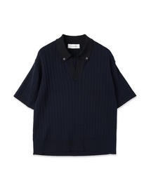 CULLNI（クルニ）の「Wide Rib Skipper Collar Short Sleeve Knit（ニット/セーター）」