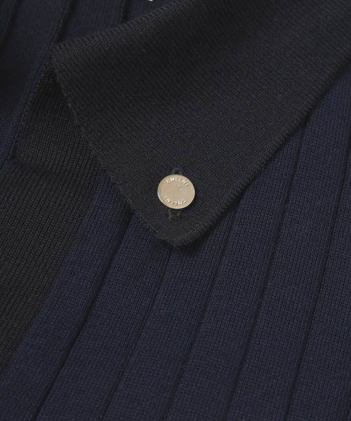 Wide Rib Skipper Collar Short Sleeve Knit（ニット/セーター