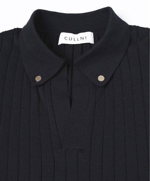 Wide Rib Skipper Collar Short Sleeve Knit（ニット/セーター