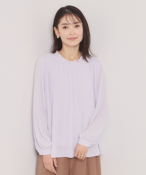 ITS'DEMO（イッツデモ）の「【入卒／手洗い可】プリーツブラウス（シャツ/ブラウス・レディース・オフホワイト/パープル/ブラック・00）」の3枚目の写真