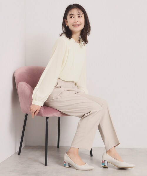 ITS'DEMO（イッツデモ）の「【入卒／手洗い可】プリーツブラウス（シャツ/ブラウス・レディース・オフホワイト/パープル/ブラック・00）」の6枚目の写真