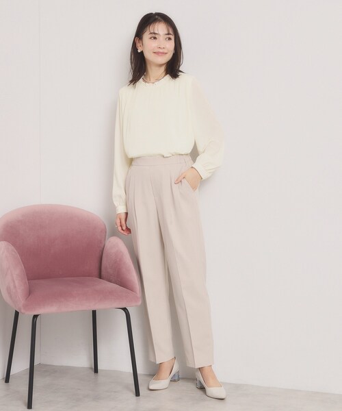 ITS'DEMO（イッツデモ）の「【入卒／手洗い可】プリーツブラウス（シャツ/ブラウス・レディース・オフホワイト/パープル/ブラック・00）」の7枚目の写真