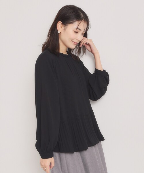 ITS'DEMO（イッツデモ）の「【入卒／手洗い可】プリーツブラウス（シャツ/ブラウス・レディース・オフホワイト/パープル/ブラック・00）」の9枚目の写真