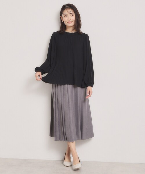 ITS'DEMO（イッツデモ）の「【入卒／手洗い可】プリーツブラウス（シャツ/ブラウス・レディース・オフホワイト/パープル/ブラック・00）」の10枚目の写真