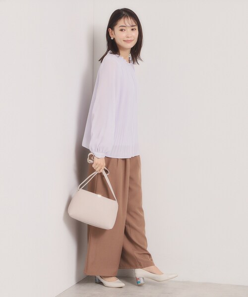 ITS'DEMO（イッツデモ）の「【入卒／手洗い可】プリーツブラウス（シャツ/ブラウス・レディース・オフホワイト/パープル/ブラック・00）」の14枚目の写真