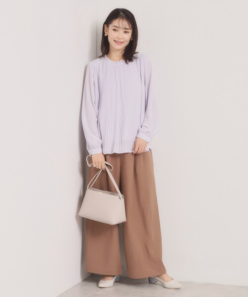 ITS'DEMO（イッツデモ）の「【入卒／手洗い可】プリーツブラウス（シャツ/ブラウス・レディース・オフホワイト/パープル/ブラック・00）」の15枚目の写真