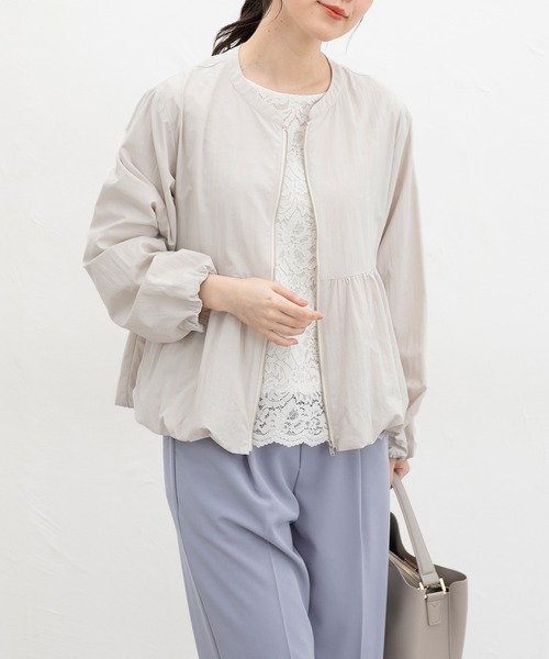 Honeys(ハニーズ)の「【非フッ素撥水加工】裾バルーンブルゾン(ブルゾン・レディース・ベージュ/ブラック/スモーキーグリーン系/アイボリー・LL/L/S/M)」の8枚目の写真