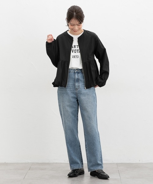 Honeys(ハニーズ)の「【非フッ素撥水加工】裾バルーンブルゾン(ブルゾン・レディース・ベージュ/ブラック/スモーキーグリーン系/アイボリー・LL/L/S/M)」の10枚目の写真