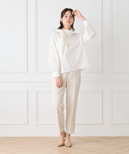 LE SOUK（ルスーク）の「ハイネックボウタイ付きブラウス（シャツ/ブラウス・レディース・ネイビー/オフホワイト・9号）」の3枚目の写真