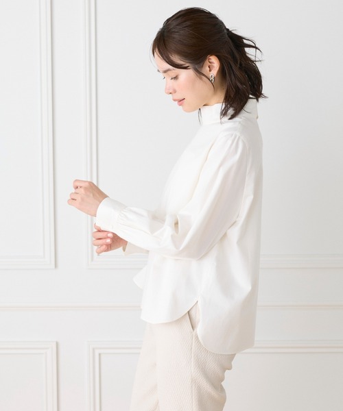 LE SOUK（ルスーク）の「ハイネックボウタイ付きブラウス（シャツ/ブラウス・レディース・ネイビー/オフホワイト・9号）」の10枚目の写真
