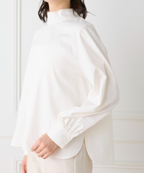LE SOUK（ルスーク）の「ハイネックボウタイ付きブラウス（シャツ/ブラウス・レディース・ネイビー/オフホワイト・9号）」の13枚目の写真