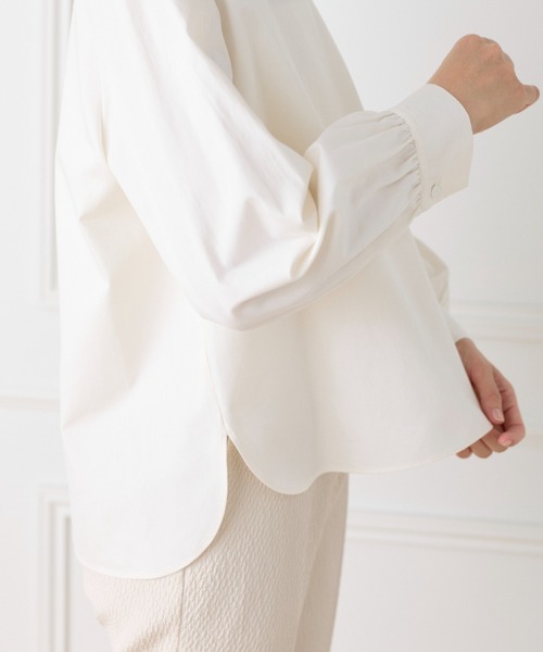 LE SOUK（ルスーク）の「ハイネックボウタイ付きブラウス（シャツ/ブラウス・レディース・ネイビー/オフホワイト・9号）」の14枚目の写真