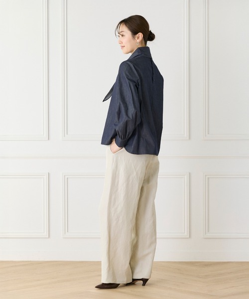 LE SOUK（ルスーク）の「ハイネックボウタイ付きブラウス（シャツ/ブラウス・レディース・ネイビー/オフホワイト・9号）」の21枚目の写真