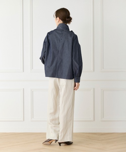 LE SOUK（ルスーク）の「ハイネックボウタイ付きブラウス（シャツ/ブラウス・レディース・ネイビー/オフホワイト・9号）」の22枚目の写真