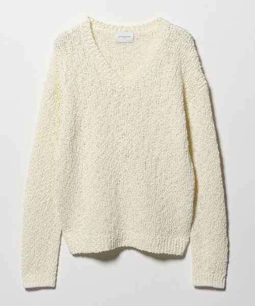 UNITED ARROWS（ユナイテッドアローズ）の「カラーミックス Vネックニット（ニット/セーター・レディース・オフホワイト/ダークブラウン/ライトピンク・FREE）」の22枚目の写真