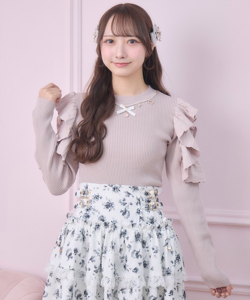 ROJITA(ロジータ)の「ネックレス付肩フリルニット(ニット/セーター・レディース・ブラック/ピンク/ホワイト・FREE)」の17枚目の写真