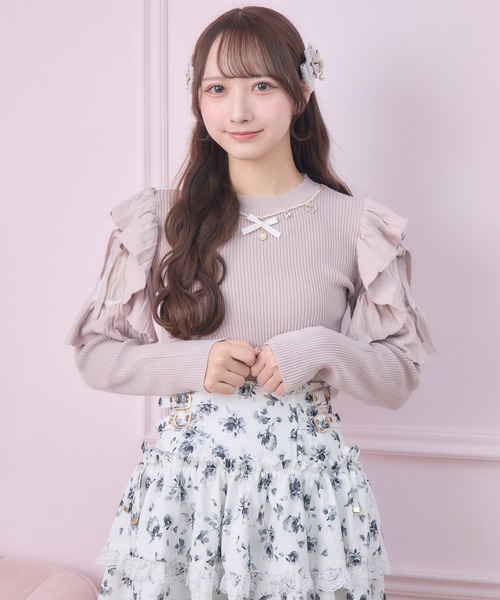 ROJITA(ロジータ)の「ネックレス付肩フリルニット(ニット/セーター・レディース・ブラック/ピンク/ホワイト・FREE)」の19枚目の写真