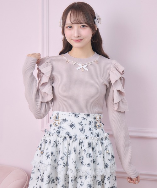 ROJITA(ロジータ)の「ネックレス付肩フリルニット(ニット/セーター・レディース・ブラック/ピンク/ホワイト・FREE)」の18枚目の写真