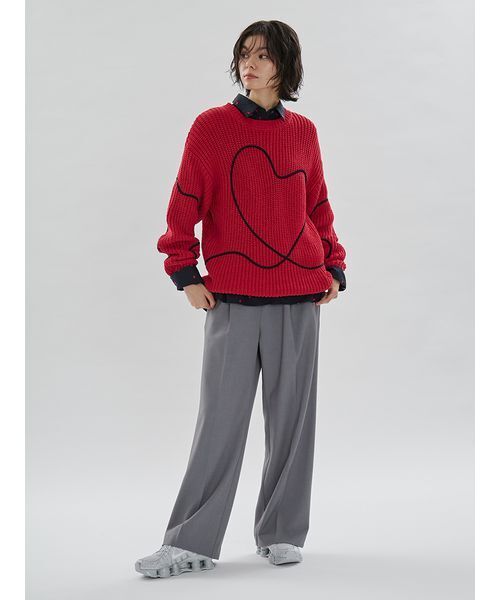 emmi（エミ）の「【HEART】 ハート刺繍ベーシックシャツ（シャツ/ブラウス・レディース・ブルー/ネイビー/ホワイト・F）」の10枚目の写真