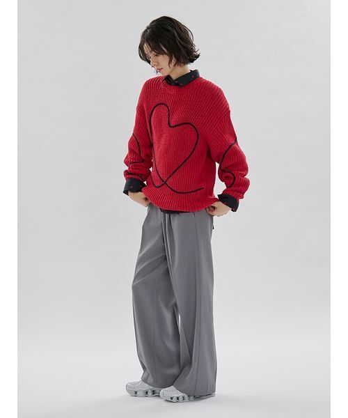 emmi（エミ）の「【HEART】 ハート刺繍ベーシックシャツ（シャツ/ブラウス・レディース・ブルー/ネイビー/ホワイト・F）」の11枚目の写真