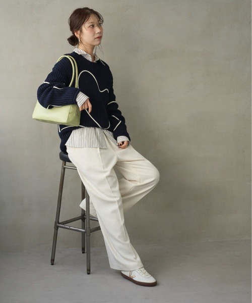 emmi（エミ）の「【HEART】 ハート刺繍ベーシックシャツ（シャツ/ブラウス・レディース・ブルー/ネイビー/ホワイト・F）」の21枚目の写真