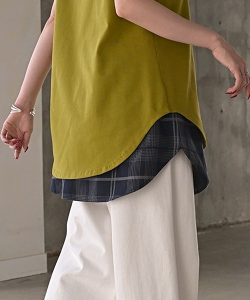 HUG.U（ハグユー）の「締め付けゼロ チェック柄つけ裾（その他トップス・レディース・ネイビー/ブラウン/ブラック・FREE）」の14枚目の写真