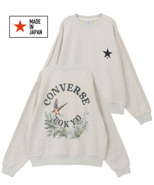 CONVERSE TOKYO(コンバーストウキョウ)の「BACK FLOWER LOGO SWEAT(スウェット・レディース・ブルーグリーン/ブラック/グレー・MEDIUM/SMALL)」の2枚目の写真